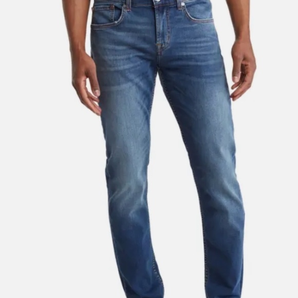 7 For All Mankind Slimmy Luxe Performance Plus Tapered Jeans Size 33 x 31 - Picture 1 of 7